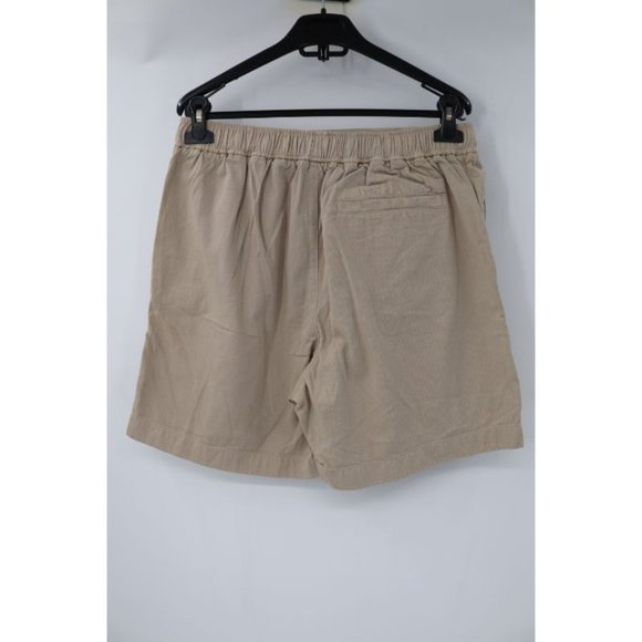 Unrecorded shorts men's Large 5.5" Drawstring beige organic cotton elastic waist - Picture 3 of 9